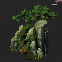 《仙侠》写实山石植物树木模型max文件