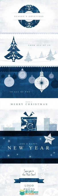 独特的圣诞节问候祝福语展示AE模板 Videohive Parallax Christmas Greetings 18813...