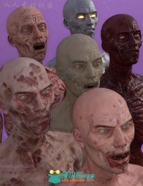 可怕的僵尸皮肤3D模型合辑