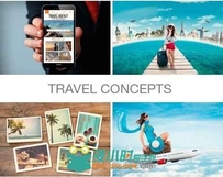 平面旅游概念素材高清图片Travel Concepts