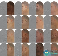 16组高清男性女性皮肤位移贴图和反照率纹理合集