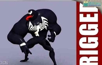 蜘蛛侠和毒液怪卡通3D模型(MAYA绑定)