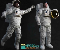 宇航员完整高精度3D模型 TurboSquid Astronaut Rigged