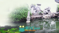 水墨荷塘中国风江南山水风情LED背景视频素材