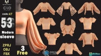 53组女性服饰袖子3D模型合集