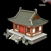 古代小阁楼建筑3D模型下载