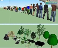 [3D角色合集]SU人物/植物模型合集 Sketchup 3D People and Vegetation Collections