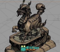 Q版麒麟雕像3D模型