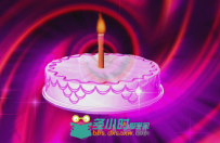 蛋糕单支蜡烛星光婚礼儿童卡通生日LED背景视频素材