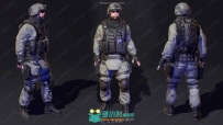 特种部队士兵迷彩服UE4游戏素材资源