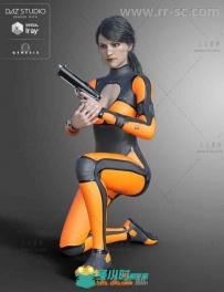 女性美丽优雅的科幻刺客装备3D模型合辑