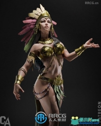 阿兹特克巫术女神人物角色雕刻手办3D打印模型