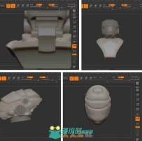 ZBrush机甲战士头盔雕刻制作视频教程第一季 3DMotive Mech Head Sculpting Series ...