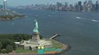 航拍自由女神像视频素材