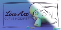 Line Art Curve Modifier线条艺术曲线修改器Blender插件V1.2版