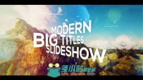 梦幻炫光文字大标题图文展示幻灯片AE模板Videohive Big Titles Slide...