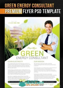 绿色能源顾问宣传海报PSD模板Green_Energy_Consultant+Facebook_Cover_D001