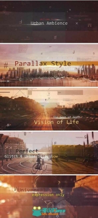 美丽的城市视差幻灯片AE模板Videohive Ambience Urban | Parallax Slideshow 187...