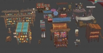 一套不错的中国风游戏场景道具3D模型合集