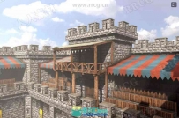 中世纪砖房建筑魔幻风格战斗竞技场Unity游戏素材资源