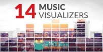 现代14款音乐旋律可视化均衡器视频展示动画AE模板Videohive 14 Music Visuali...