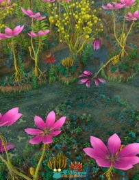 美丽神秘外星海藻花卉3D模型