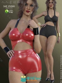 女性性感低胸的连体服装3D模型合辑