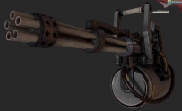 武器3D模型 手持加特林重型机关枪 3ds obj FBX格式