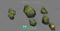 几个漂亮的五彩石头3D模型