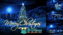 神奇粒子画笔点亮圣诞节夜晚AE模板 Videohive Christmas 6192518