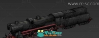 一个蒸汽火车头游戏3D模型