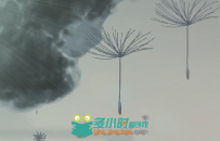 水墨蒲公英中国风LED背景视频素材