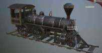 老式蒸汽火车头3D模型下载