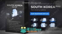 韩国地图动画特效控制套件AE模板