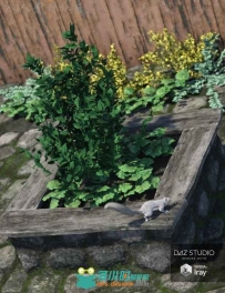 美丽的花园一块场景环境3D模型合辑