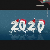 2019握手2020新年圣诞节数字动画AE模板