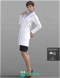现代美丽简单的女性医生外套服装3D模型合辑
