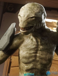 枯瘦可怕丑陋鲨鱼牙齿怪兽角色3D模型合集