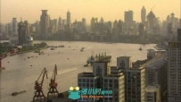 上海黄埔江景快速船只延时视频素材