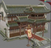 中国风3D场景模型 植物 主城 石头模型加合集