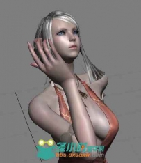 《TERA》连衣短裙装高级精灵带骨骼动画3D模型