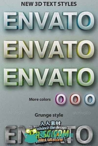 《实用3D立体PS字模》Envato 3D Text Styles