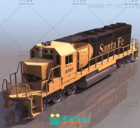 美国货运火车头3D模型