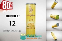 12款土豆片包装罐展示PSD模板Bundle Potato Tube Chips Mock Up