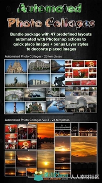 照片自动拼图处理PSD模板 Graphicriver Automated Photo Collages Bundle 9405991