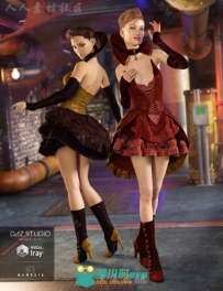 女性华丽性感古典的聚会礼服3D模型合辑