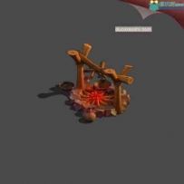 篝火堆 木架烤火 3D模型下载