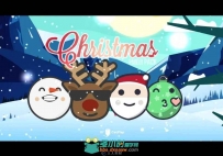 120个圣诞节可爱卡通表情动画AE模板Videohive 120 Animated Emojis ChristmasPack...