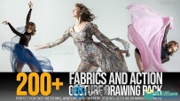200张丝绸纱布动态艺术姿势造型高清参考图合集