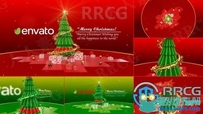 时尚喜庆欢乐圣诞树粒子发光标题展示动画AE模板